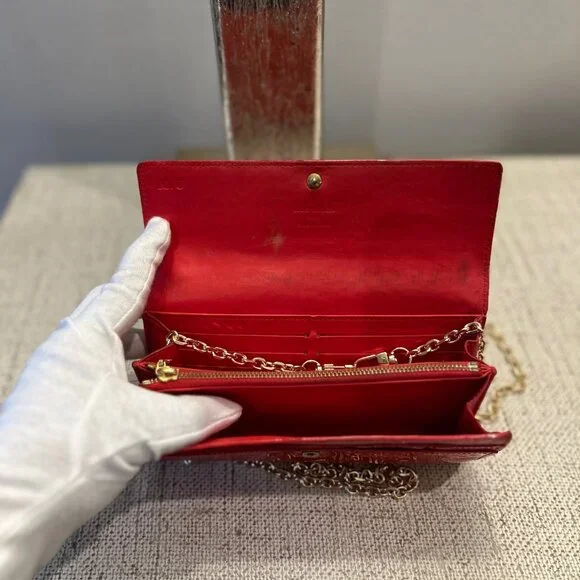 Louis Vuitton Vernis Portefeuille Sarah Wallet Vibrant Red Patent Leather - Picture 7 of 12